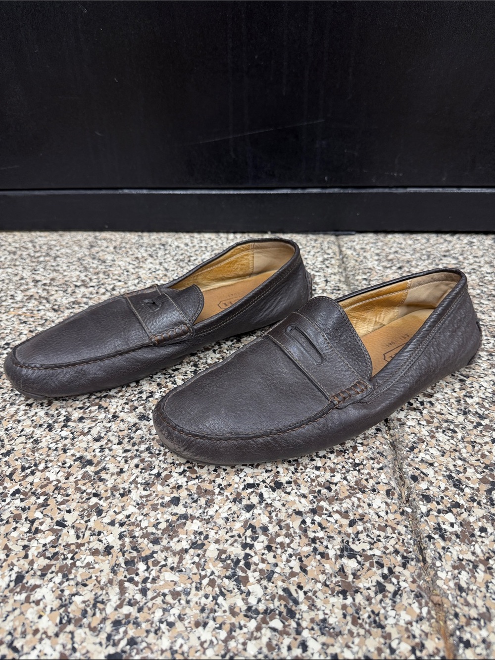 Coach Dark Brown Leather Slip-On Penny Loafers